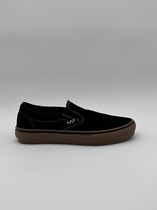 Vans Skate Slip On Black Gum Suede