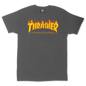 Thrasher T-Shirt Flame Charcoal